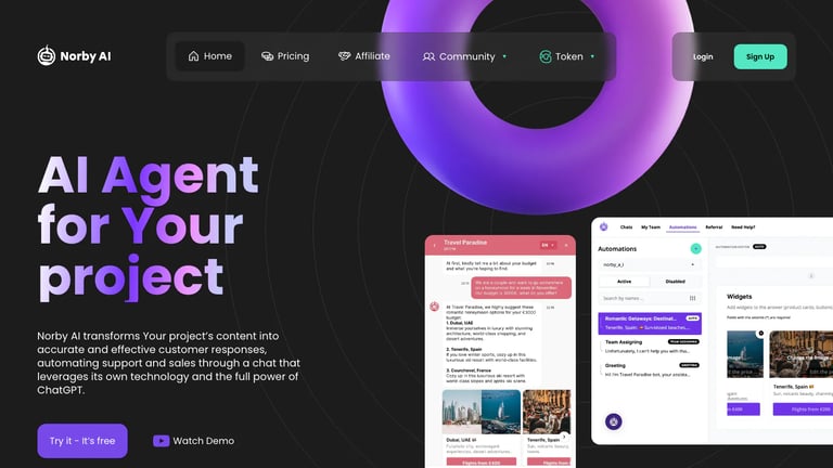 Norby AI website homepage screenshot