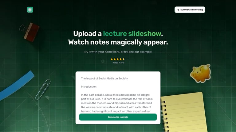 Notedly.ai website homepage screenshot