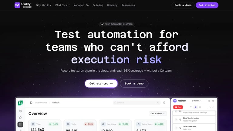 OwlityAI website homepage screenshot