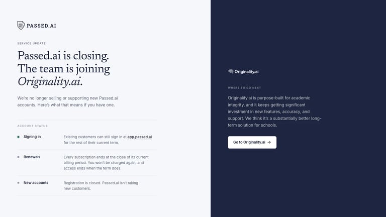 Passed.AI website homepage screenshot