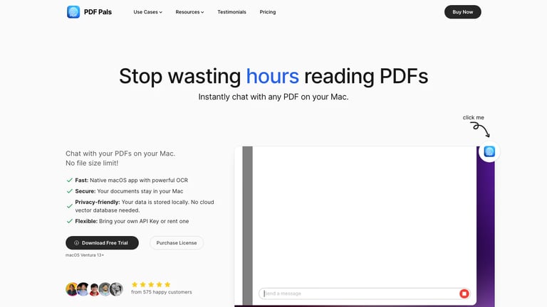 PDF Pals website homepage screenshot