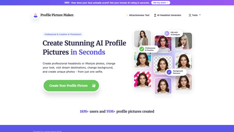 PFPMaker website homepage screenshot