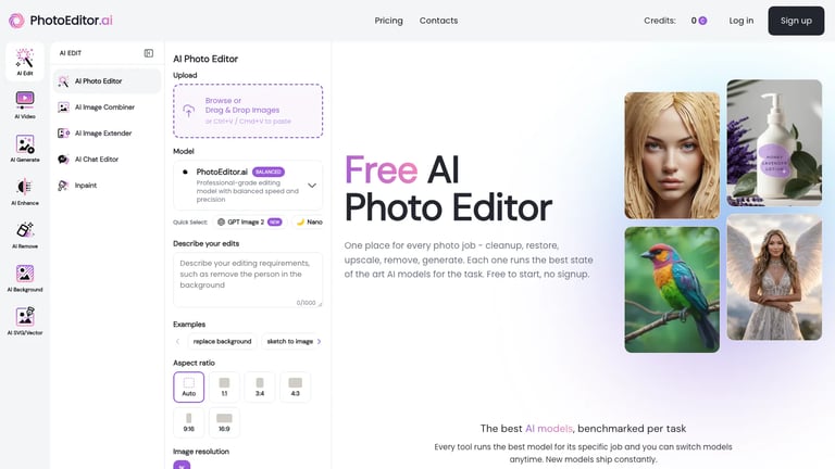 PhotoEditor.ai website homepage screenshot