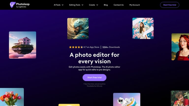 Photoleap website homepage screenshot