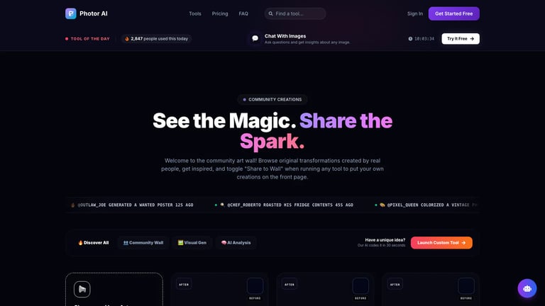 Photor AI website homepage screenshot