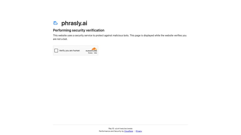 Phrasly.AI website homepage screenshot