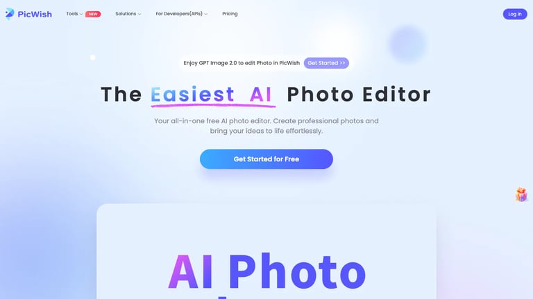 PicWish website homepage screenshot