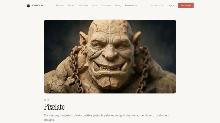 Pixelate website homepage screenshot