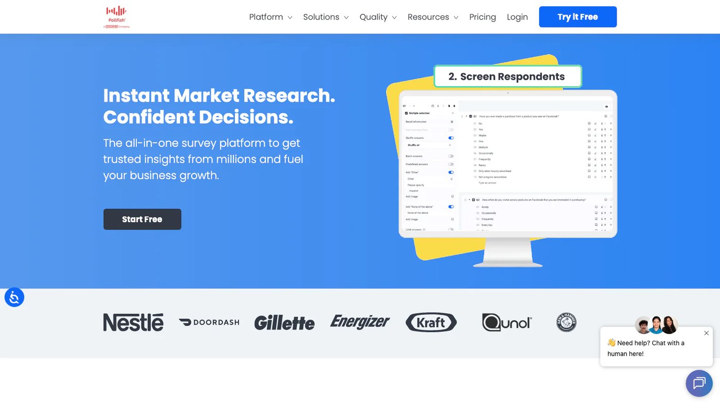Pollfish website homepage screenshot
