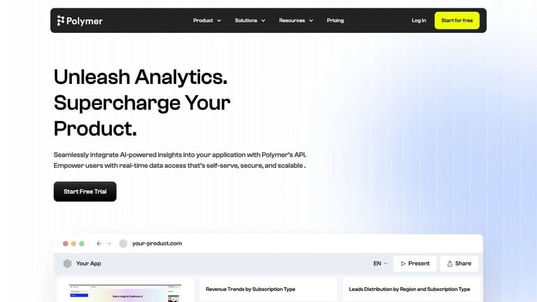 Polymer website homepage screenshot