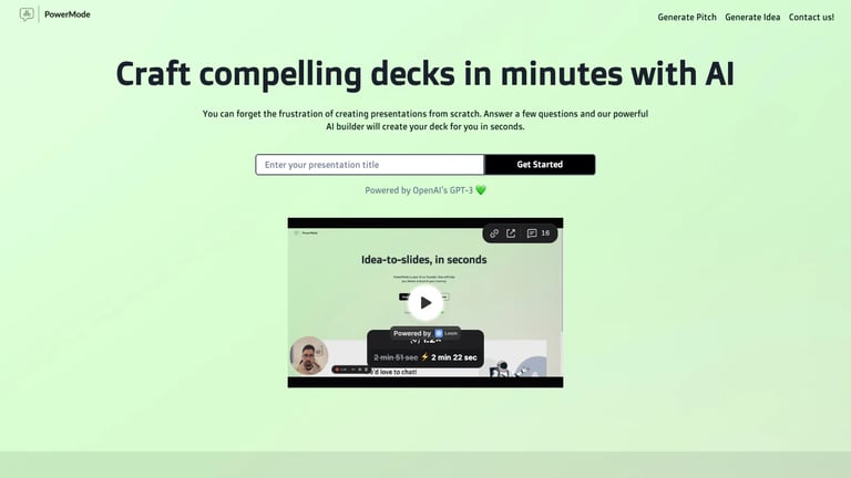 PowerMode website homepage screenshot