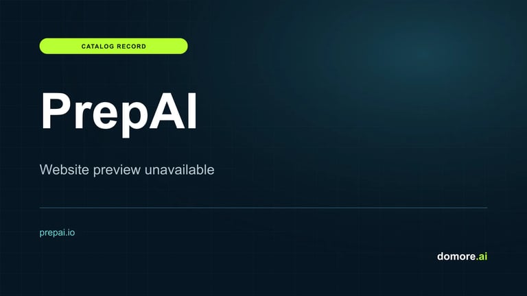 PrepAI catalog placeholder — website preview unavailable