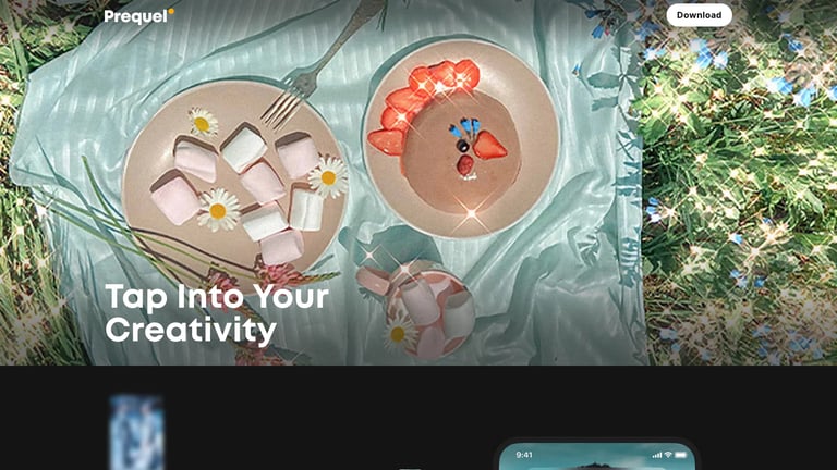 Prequel website homepage screenshot