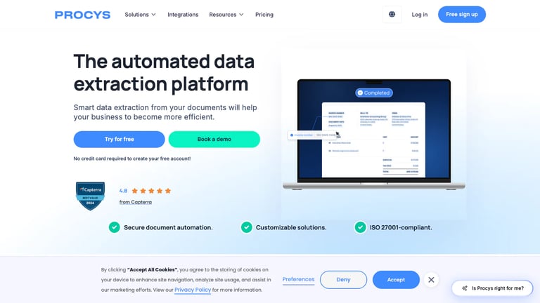 Procys website homepage screenshot