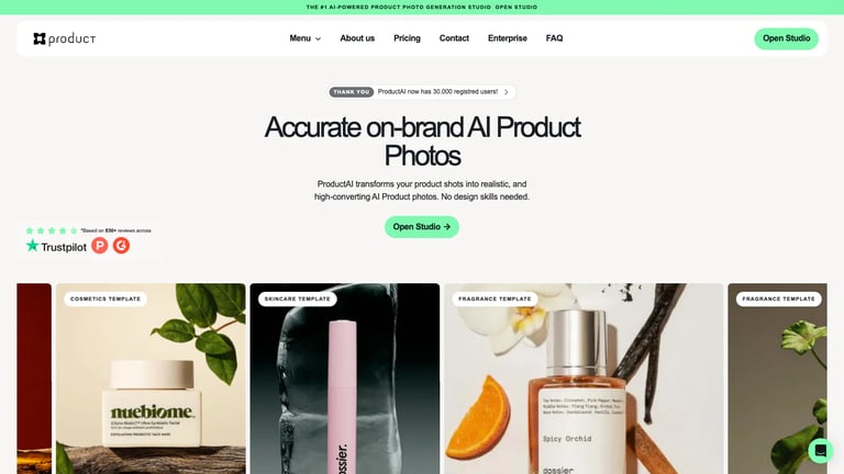 ProductAI website homepage screenshot