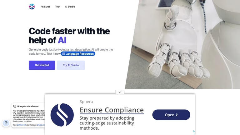 Programming Helper website homepage screenshot