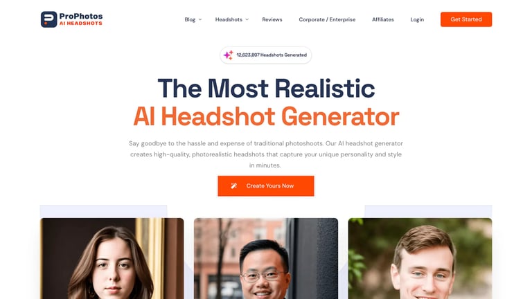 ProPhotos.ai website homepage screenshot