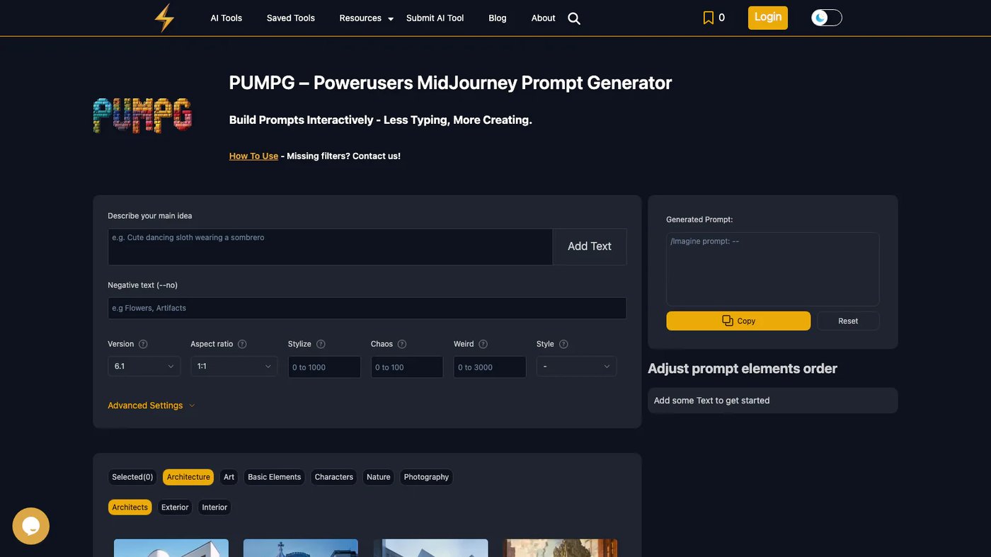 PUMPG website homepage screenshot