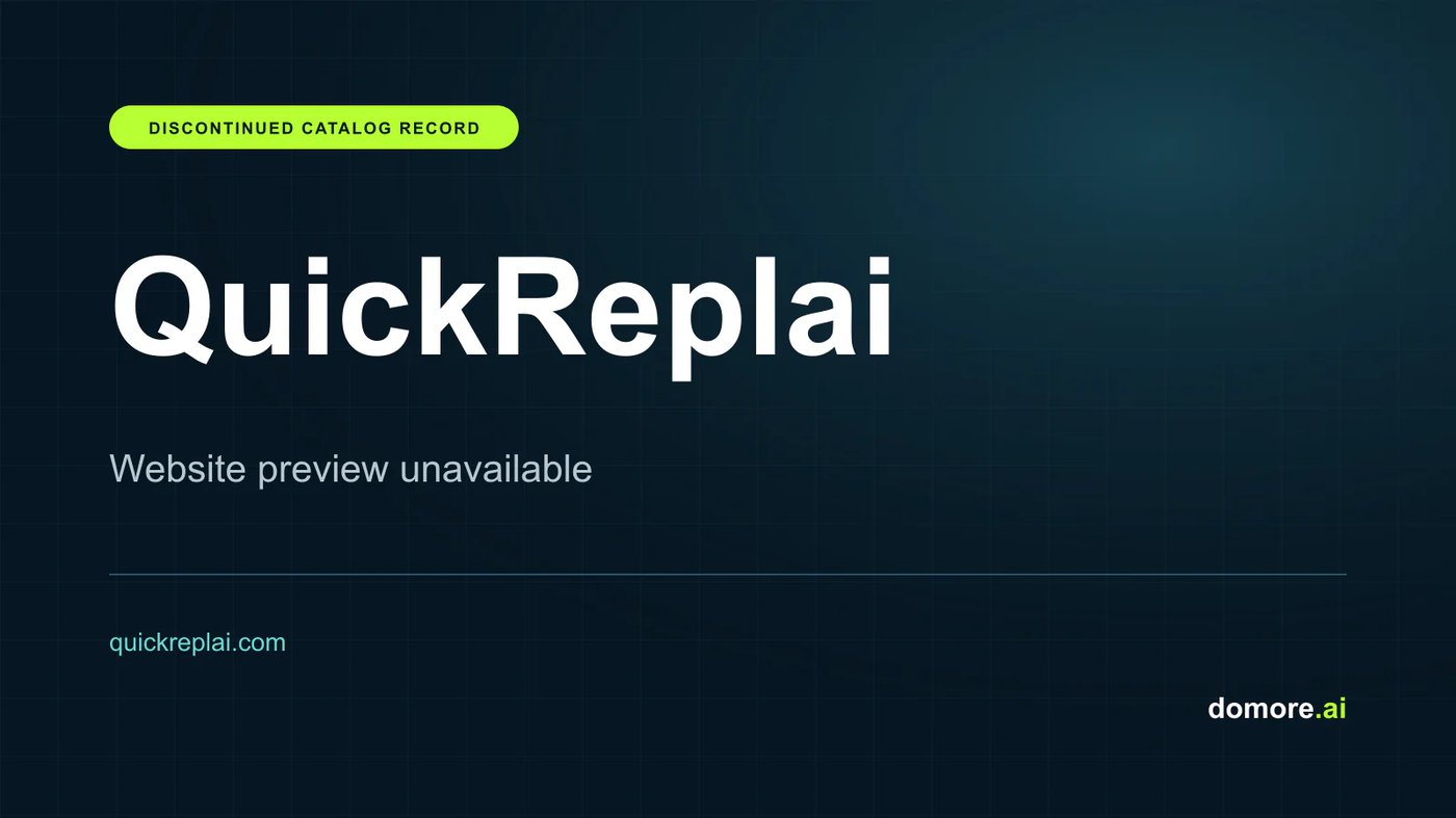 QuickReplai catalog placeholder — website preview unavailable