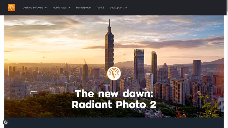 Radiant Photo 2 website homepage screenshot