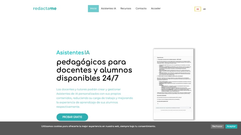 redacta.me website homepage screenshot