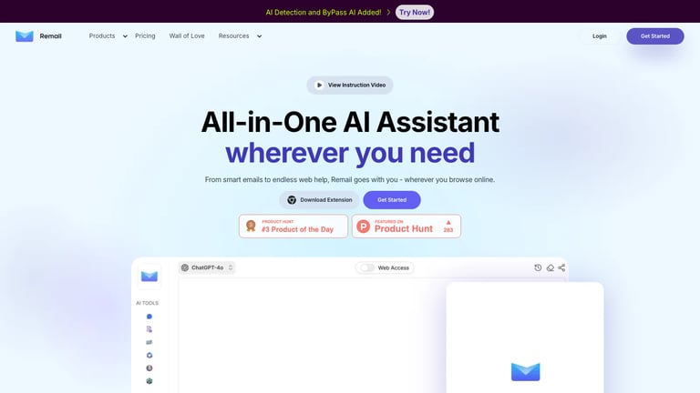 Remail website homepage screenshot