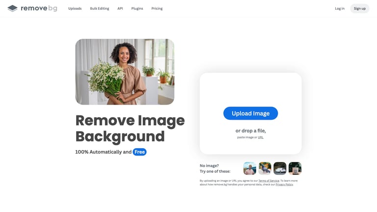 remove.bg website homepage screenshot