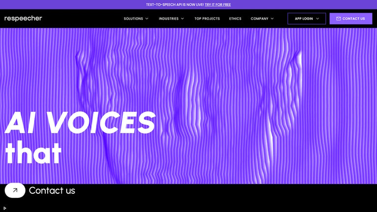 Respeecher website homepage screenshot