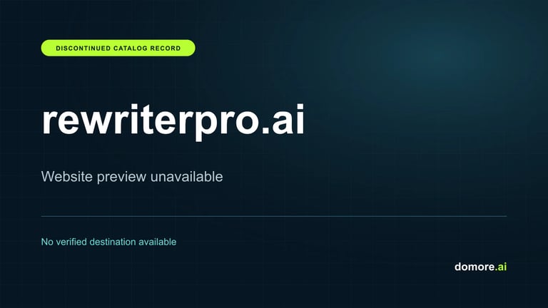 rewriterpro.ai catalog placeholder — website preview unavailable
