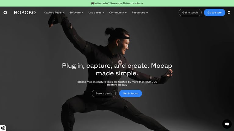 Rokoko website homepage screenshot