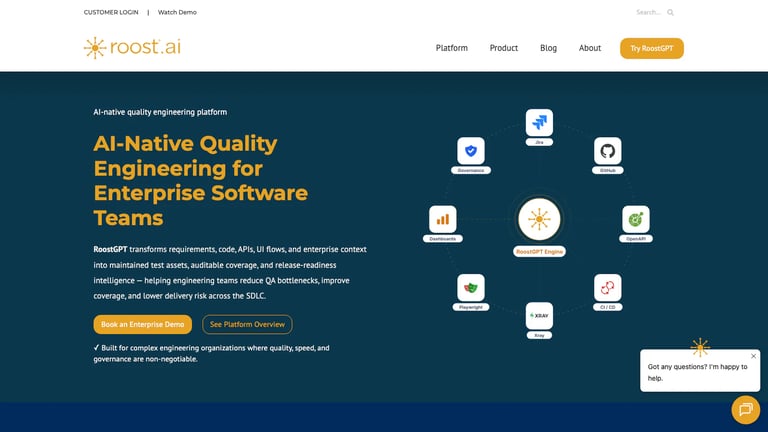 RoostGPT website homepage screenshot
