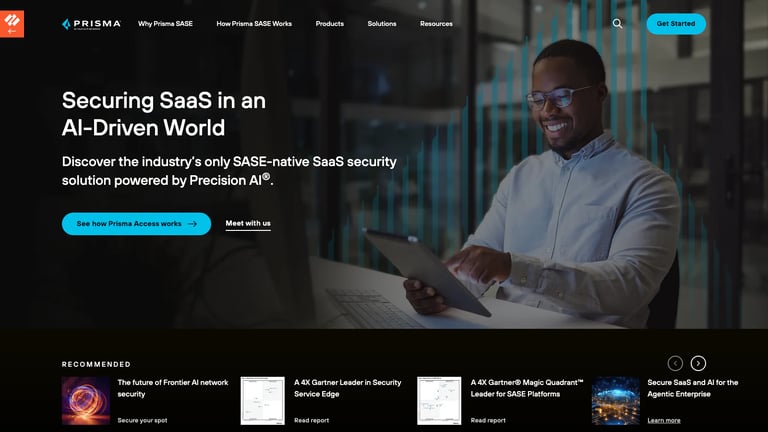 SaaS Security website homepage screenshot