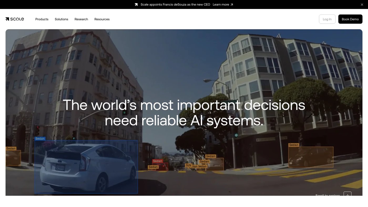 Scale AI website homepage screenshot