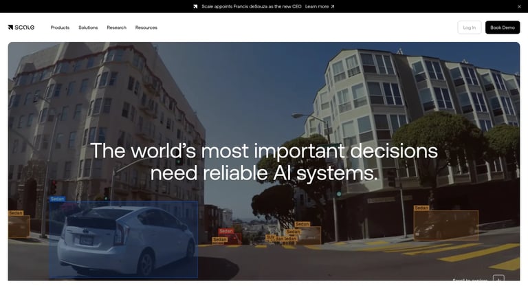 Scale AI website homepage screenshot