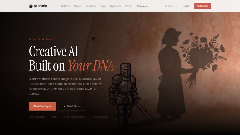 Scenario website homepage screenshot