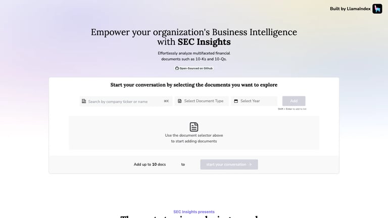 SEC Insights website homepage screenshot
