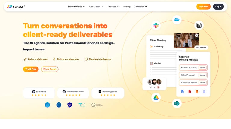 Sembly website homepage screenshot