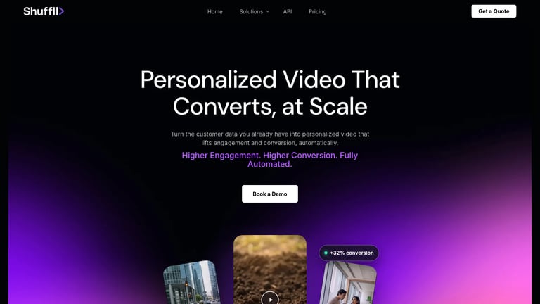 Shuffll website homepage screenshot