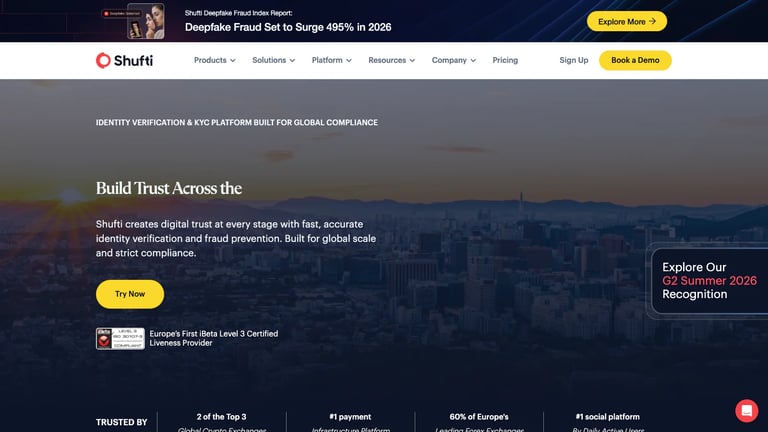 Shufti website homepage screenshot