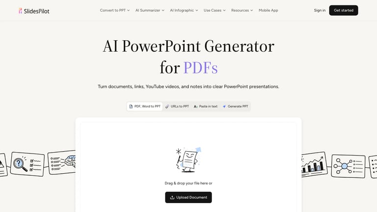 SlidesPilot website homepage screenshot