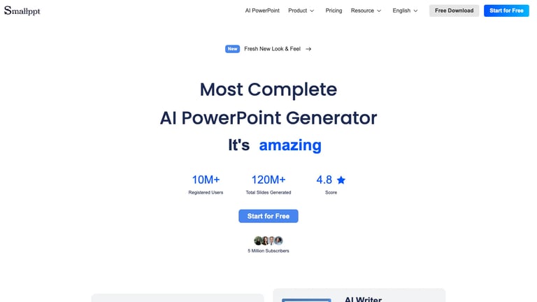 Smallppt website homepage screenshot