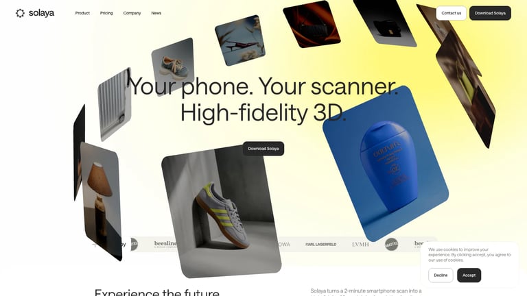Solaya website homepage screenshot