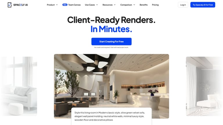 Spacely AI website homepage screenshot