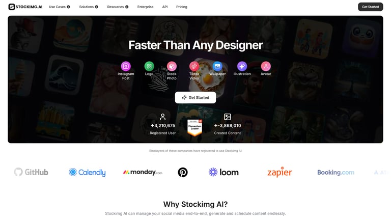 Stockimg AI website homepage screenshot