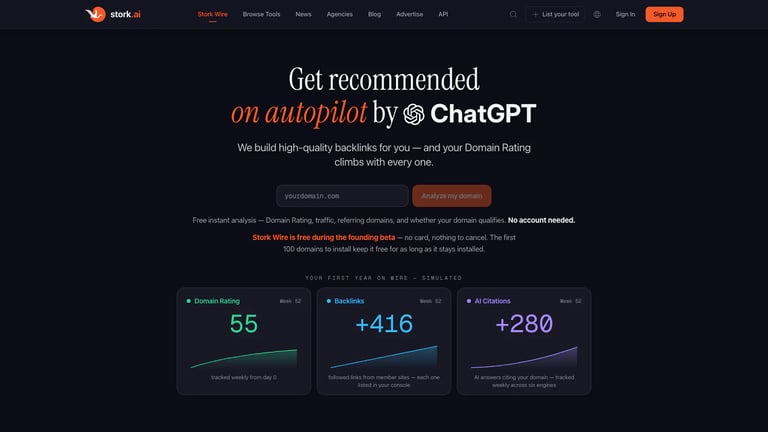 Stork.AI website homepage screenshot