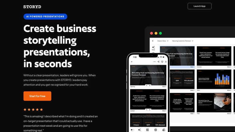 STORYD website homepage screenshot