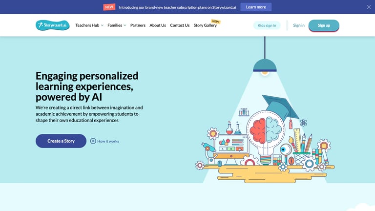 Storywizard.ai website homepage screenshot
