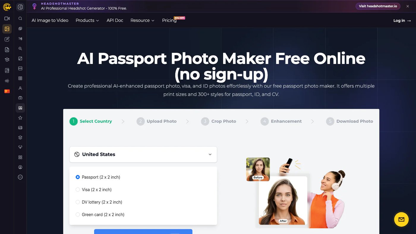 Supawork AI Passport Photo Maker website homepage screenshot