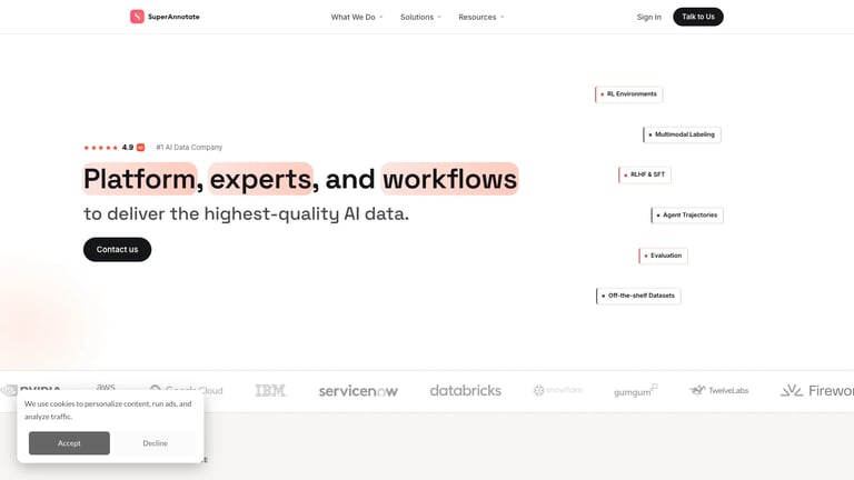 SuperAnnotate website homepage screenshot