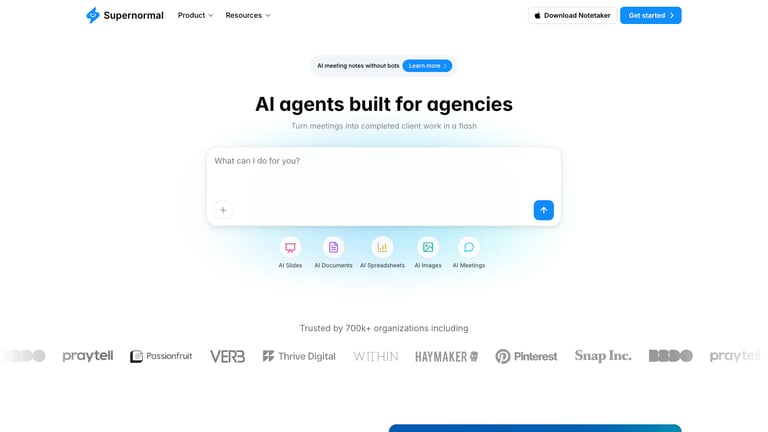 Supernormal website homepage screenshot